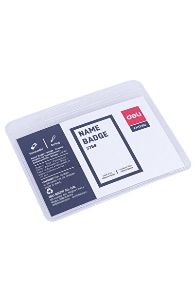 Deli Insignă orizontală 105*70 mm cu clemă și șnur textil Deli