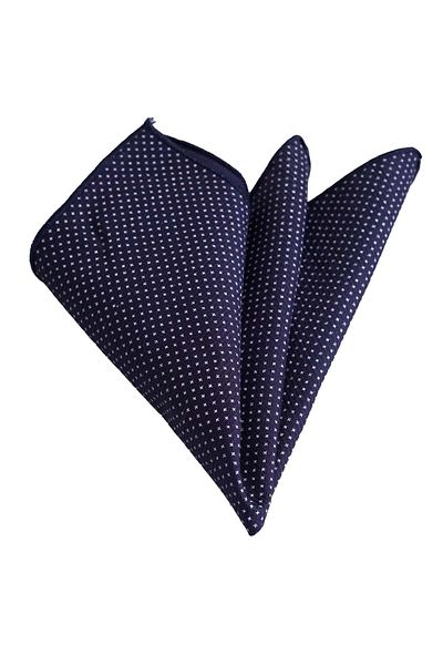 Exve Exclusive Plus Plus Pattern Printed Cotton Collar Handkerchief in Navy Blue