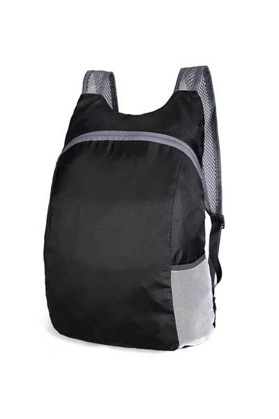 OEM Lightweight and foldable backpack, 20 l, pocket and zipper, polyester, black