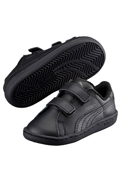 Puma Kids Smash Leather V PS Trainers Sneakers - Black