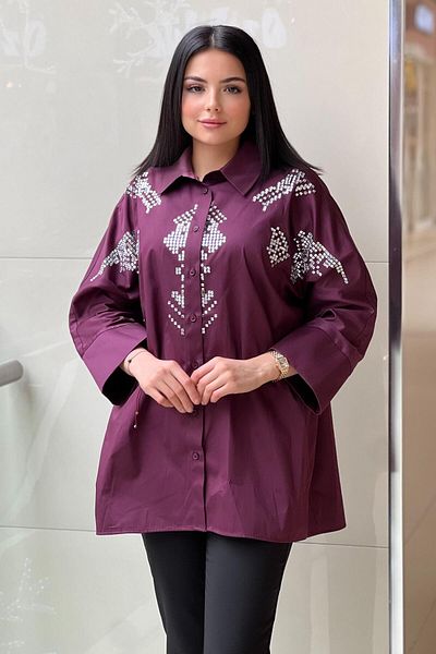 Ghisa Baguette Stone Embroidered Cotton Shirt