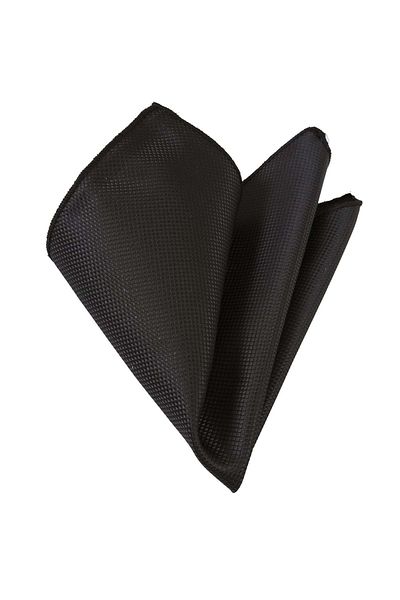Exve Exclusive Black Bird Eye Patterned Classic Pocket Lapel Handkerchief
