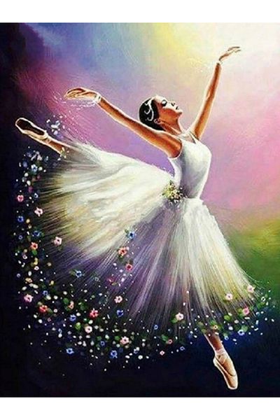 OEM 5d Diamond Embroidery Set, Ballerina Model, 30x40 Cm, Accessories Included, Multicolor