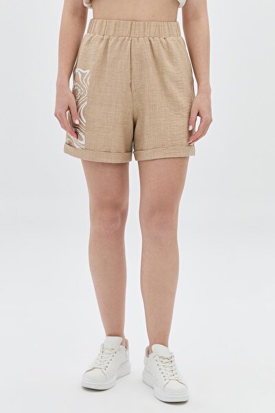 DAIDO Baskılı Taş İşlemeli Şort