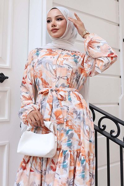 benguen Πλακάκι φόρεμα Hijab με σχέδιο 531