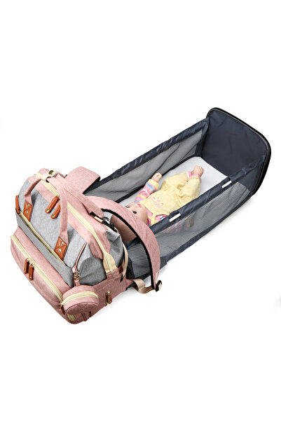 CRACOS Geanta tip rucsac Mommy Bag, Cracos®, material rezistent la apa, cu saltea de infasat, 42x30x18cm