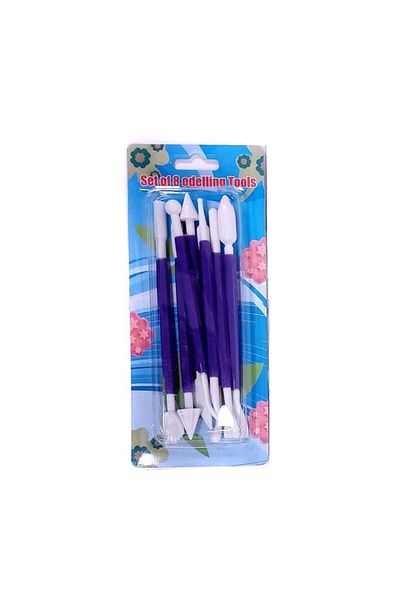 OEM Cake and Pastry Decorating Spatula Set, 8 Elements, 16 Shapes, Plastic, Purple