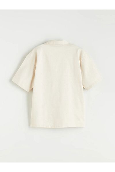 LC Waikiki Lcw Kids Ecru Linen Blended Boy's Shirt
