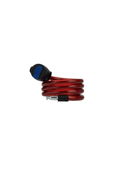 OEM Anti-theft lock with 2 keys for bicycles and motorcycles, 100 cm long, 12 mm thick, red
