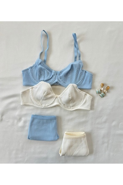 İNKO İÇ GİYİM Σετ 2 πολύχρωμα εσώρουχα βαμβακερά σουτιέν