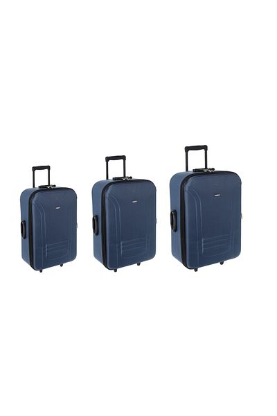 Seagull Set troler Sg 885, 1 bagaj de cabină și 2 bagaje de mână, poliester, 2 roți, albastru marin