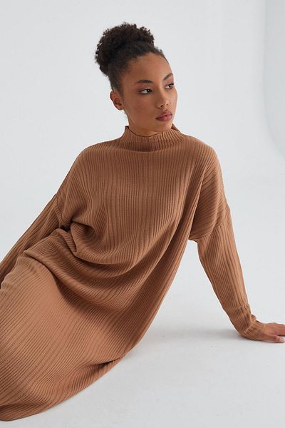 MARKALİSTE Πλεκτό φόρεμα Camel Oversize