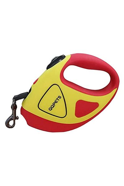 OEM Lesa pentru caini si pisici cu lanterna, 5 m, greutate maxima 50 kg, rosu/galben