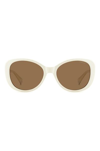 Polaroid Pld 4154s/x Vk6/sp Women's Sunglasses, White, Oval, 55 Mm