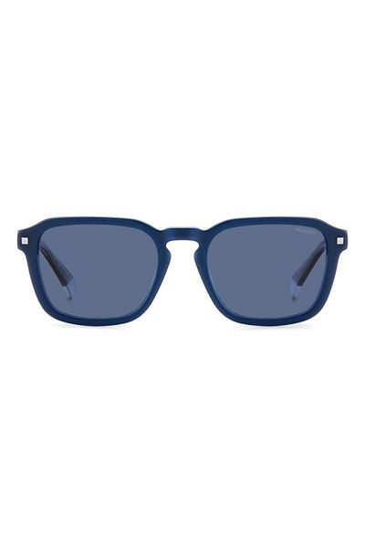 Polaroid Ochelari de soare pentru femei Polaroid PLD 4156 S/X PJP/C3, albaștri, dreptunghiulari, 53 mm