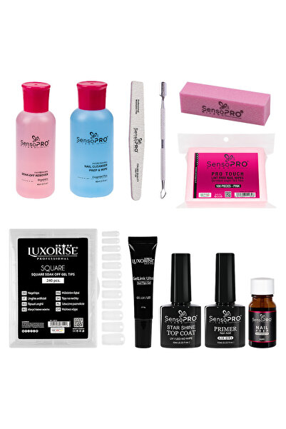 LUXORISE Kit unghii false Soak Off Basic Express cu vârfuri