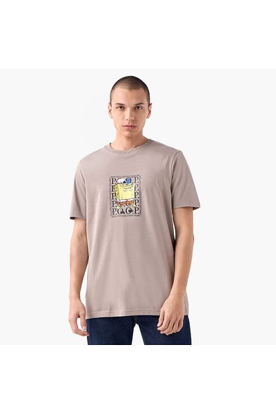 FAV SpongeBob Print T-shirt with Crew Neck