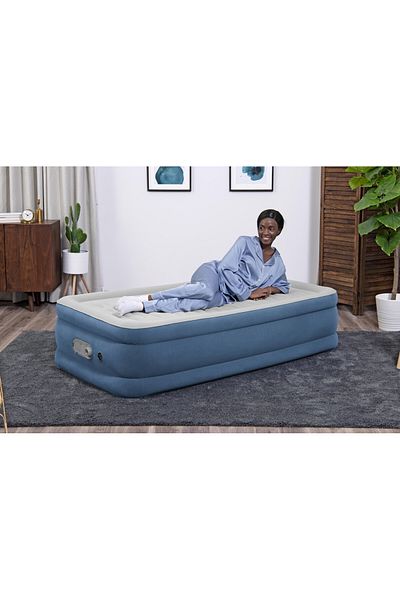 BESTWAY AlwayzAire Air Mattress Twin Built-in Dual Pump 1.91m x 97cm x 46cm #6713P