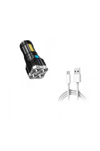 OEM Multifunctional rechargeable flashlight, 5 x LED, 4 modes, 14 x 5.5 x 5.5 cm