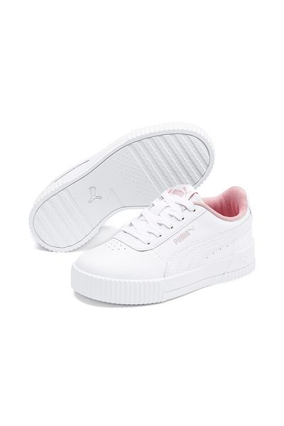 Puma Girls Carina L Trainers Sneakers - White