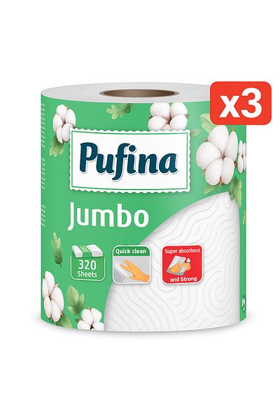 PUFINA X3-PUFINA PROSOP BUCATARIE JUMBO 2 STRATURI 80M