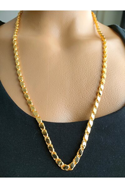 elisitakistory pulllu zincir altın kaplama pullu kolye 60 cm