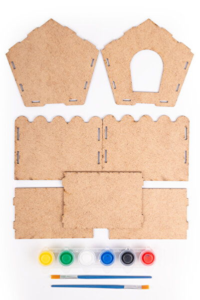 ThinkMaster Wooden Toy Birdhouse and House Painting Kit, Wooden Painting House, Wooden Toy Puzzle Birdhouse