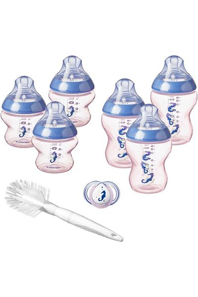 tommee tippee Closer to Nature Newborn Baby Bottle Starter Set, Breast-Like Teats with Anti-Colic Va