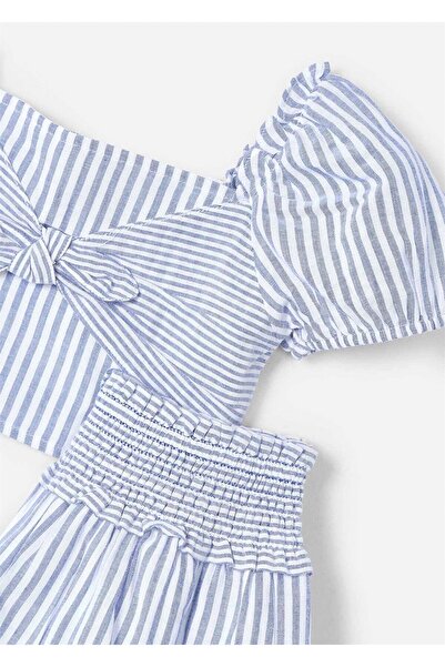 MAYORAL Fusta cu dungi și costum crop pentru fete, albastru 3945