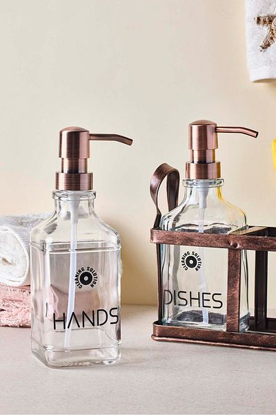 Perotti Rame Antique Metal Stand Retro Διανομέας υγρού σαπουνιού 2 τεμαχίων 500 ml