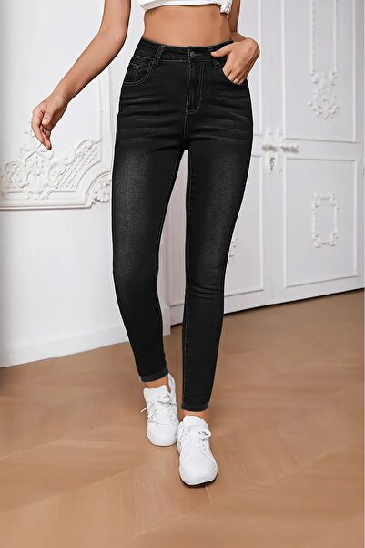 CEDY DENIM Women's Light Lycra Skinny Fit Trousers with Leg Detail