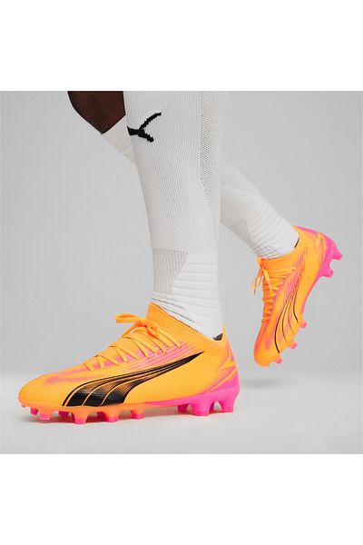 Puma Mens ULTRA MATCH FG/AG Football Boots Unisex Crampons - Orange