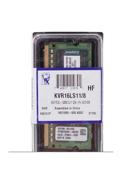 Kingston Kingston 8Gb Ddr3L 1600Mhz Cl11 1.35V Kvr16Ls11-8Wp (Pc3-12800) Notebook Ram