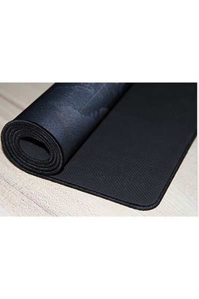 OEM Protectie de birou tip mousepad, model harta lumii, 80x30 cm, baza cauciucata, negru/gri