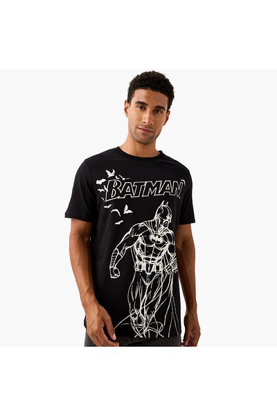 SP Characters Batman Print T-shirt with Crew Neck