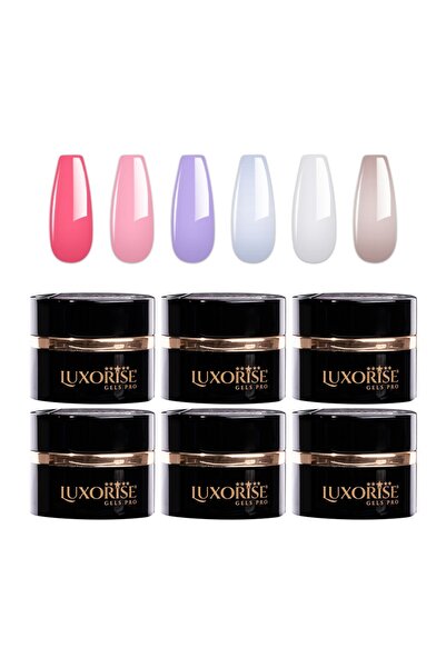 LUXORISE Σετ 6 τεμαχίων για κατασκευή τζελ JellyFlex LUXORISE, Lovely Nails 02