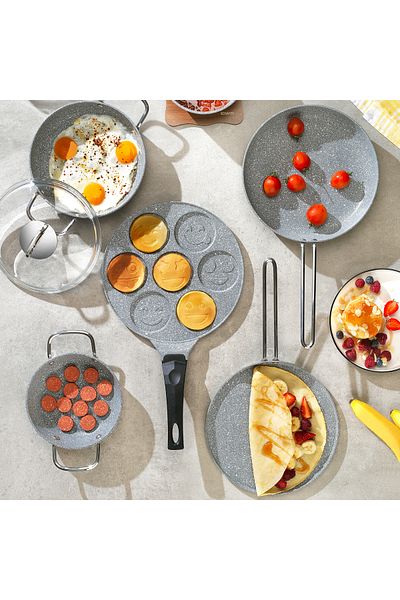 Schafer Breakfast Cooking Set 7 Pieces-Gray