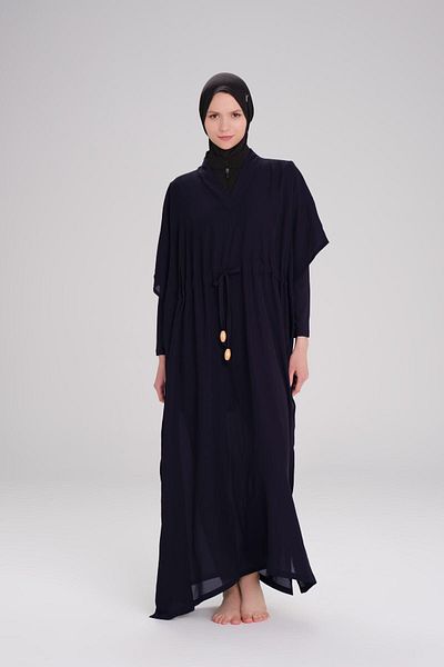 Haşema Navy Blue Long Pareo 4049