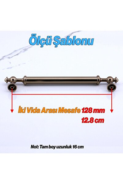 NZB Mobilya Çekmece Mutfak Dolabı Dolap Kulpları Kulbu Kulpu Bronz Metal Kulp 128 mm- 12.8 cm