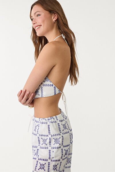 Stradivarius Nakışlı halter üst