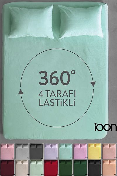 İQON Ranforce Woven Fitted Sheet Set Single - 21 Colors
