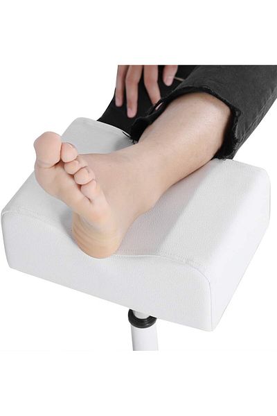 LA PERLA TECH Stool Chair with Footrest, Adjustable Foot Care Pedicure Nail Stool, Pedicure Manicure (white)