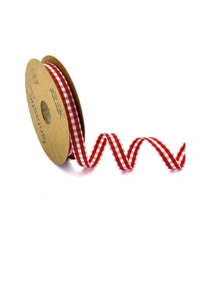 FANTASTIC KURDELE Red Plaid Ribbon (1CM WIDTH - 25MT LENGTH)