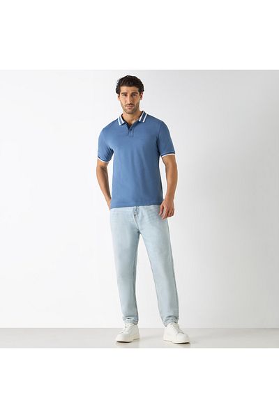 FAV Contrast Tipping Polo T-shirt with Short Sleeves