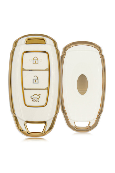 Rem Anahtar Oto Elektronik Anahtar حافظة مفاتيح نانو ذكية من كونا 3 أزرار - أبيض