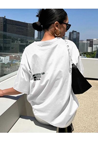 KOZİA OUTDOORS malkoçbey cherısh tıme baskılı overisze unisex basic t-şhirt