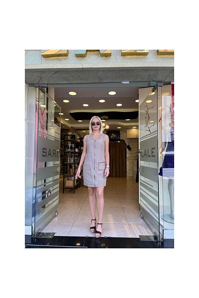 Unique Short Dress with Zipper