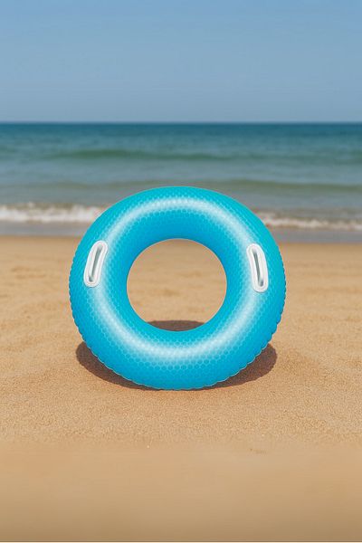 TUENGİ STORE Inflatable Ring with Grip Highlighter Large Size Children's Sea Pool Swimming Ring 85 cm