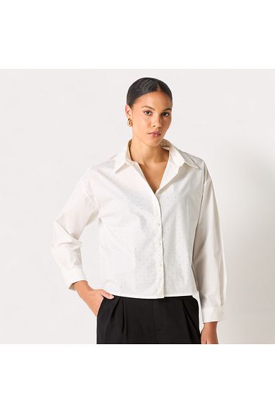 FAV Embellished Loose Fit Shirt with Long Sleeves