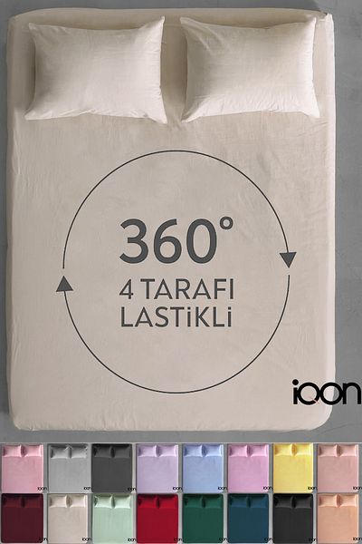 İQON Ranforce Woven Fitted Sheet Set Single - 21 Colors